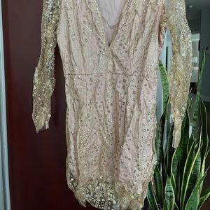 Brand new dress - gold sequence